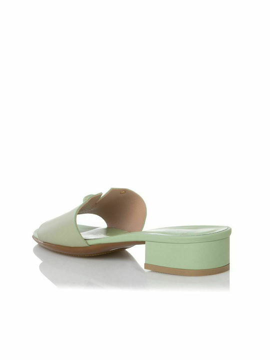 Sante Chunky Heel Mules Pistachio