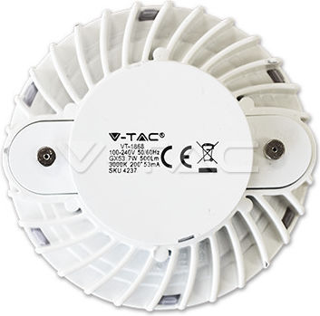 V-TAC VT-207 LED-Lampe 6.4W für Fassung GX53 Naturweiß 560lm