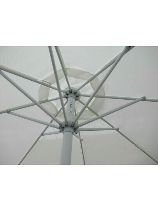 Circular Garden Parasol Metal White Diameter 2.7m