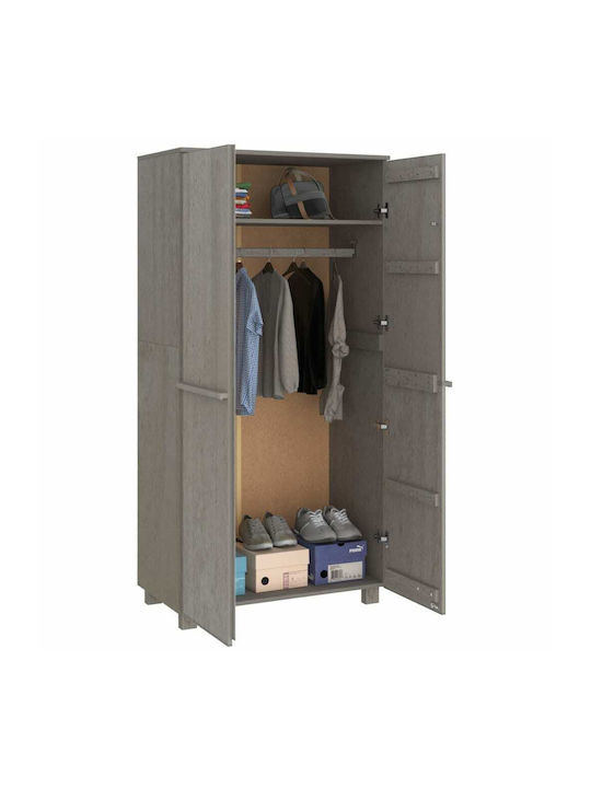 Ușă dublă Dulap de Haine Light Grey 89x50x180cm