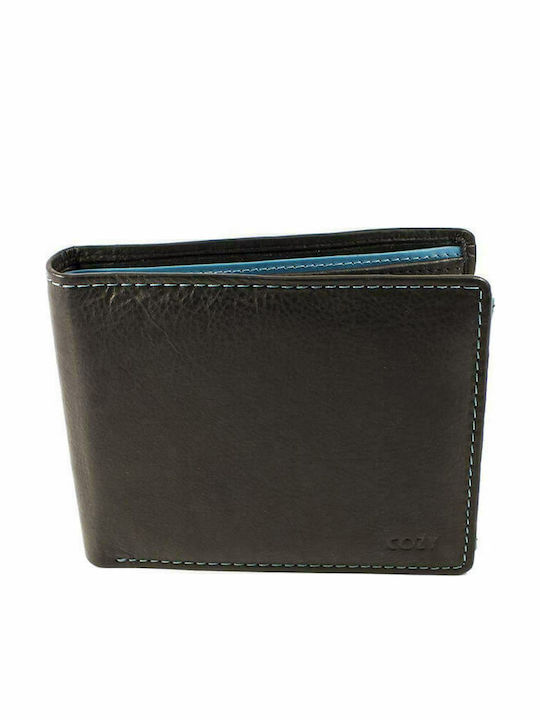Leather Men's Wallet Classic Black/Blue