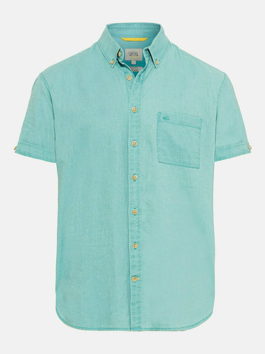 Cu mânecă scurtă In Cămașă Turquoise