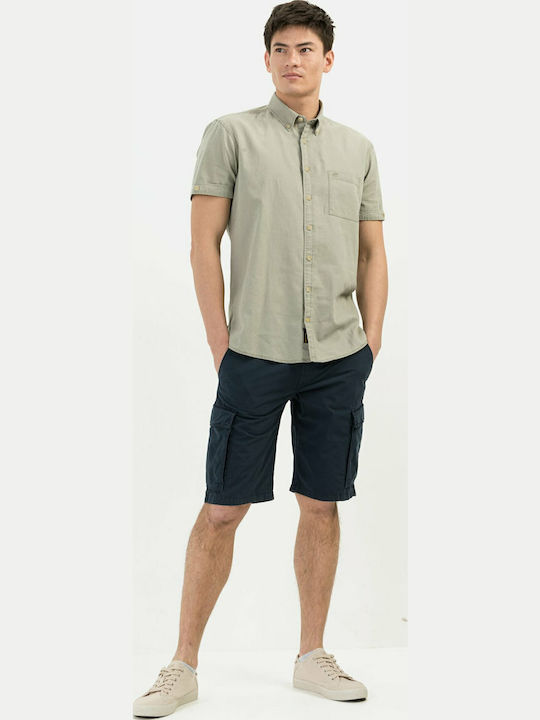 Kurzärmlig Leinen Hemd Khaki