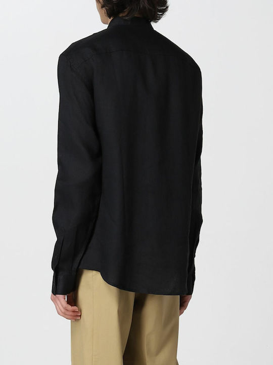 Armani Exchange Leinen Hemd Schwarz