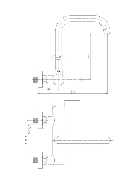 Eveberg Soly Kitchen Faucet Wall Silver