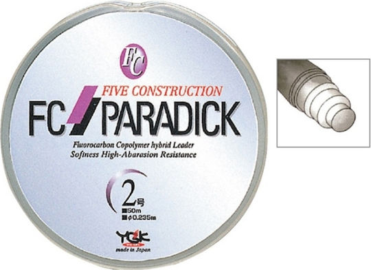 YGK FC Paradick Πετονιά Ψαρέματος Fluorocarbon Διάφανη 50m / 0.370mm