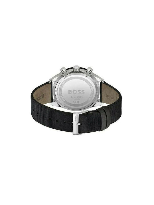 Hugo Boss Santiago Uhr Chronograph Automatisch mit Schwarz Stoffarmband