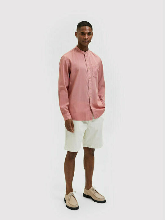 Selected Men's Shirt Long Sleeve Cotton Pink