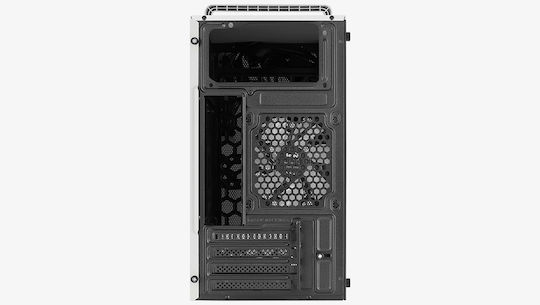 Aerocool CS-109 Gaming Mini Tower Κουτί Υπολογιστή με Πλαϊνό Παράθυρο και RGB Φωτισμό Λευκό