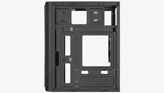 Aerocool Evo Mini Gaming Mini-Turm Computergehäuse mit Seitenfenster und RGB-Beleuchtung Schwarz