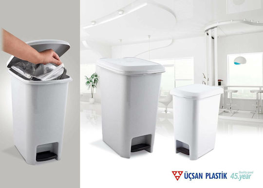 Viosarp Plastic Waste Bin 60lt with Pedal White