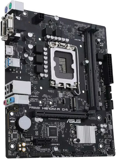 Asus Prime H610M-R D4 Motherboard Micro ATX με Intel 1700 Socket 90MB1B40-M0ECY0