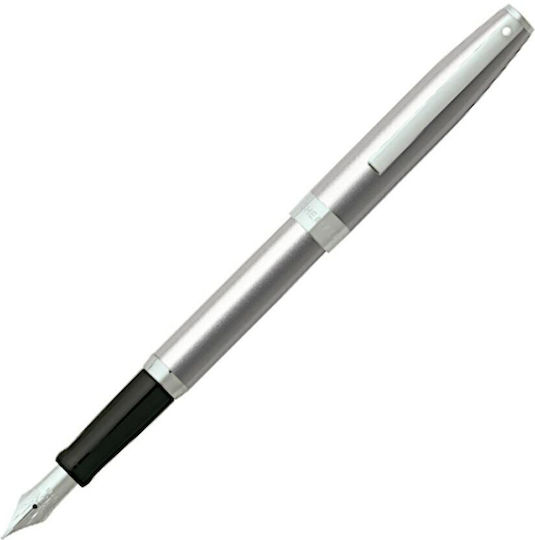 Sheaffer Sagaris Writing Pen Medium Silver made of Brass with Blue Ink