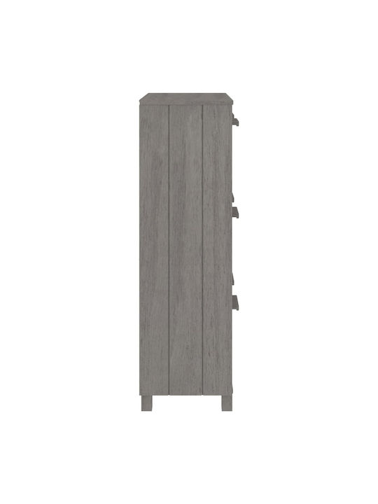 Wooden Shoe Organizer with 3 Shelves Gray 59.5x35x117cm