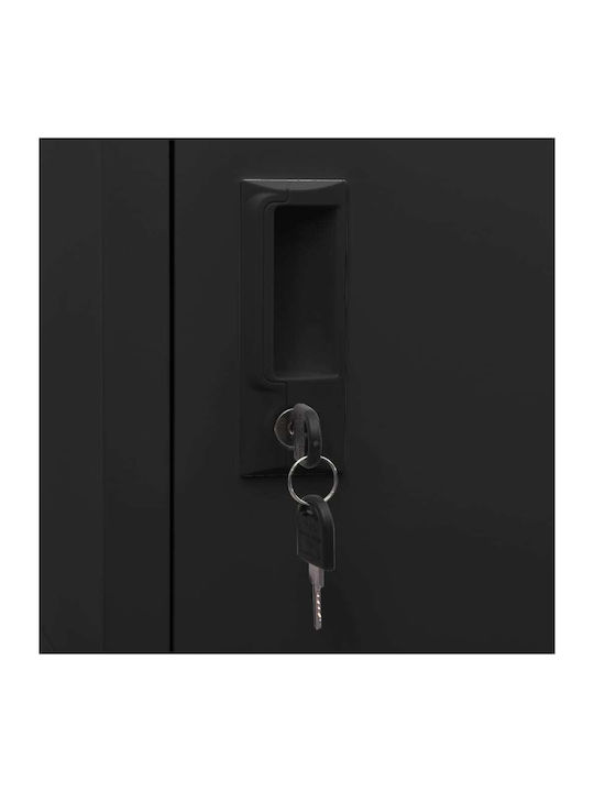 Locker Metal with 5 Cabinets Black 38x40x180cm