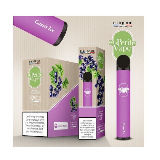 Petite Vape Einweg-E-Zigarette 600 Einweg-E-Zigaretten Blackcurrant Ice 2ml 20mg Lila