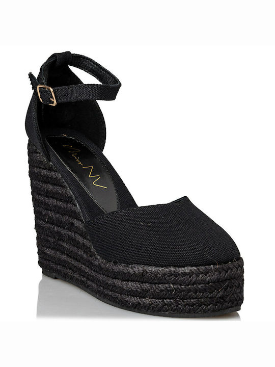 Women's Fabric Platform Espadrilles Black