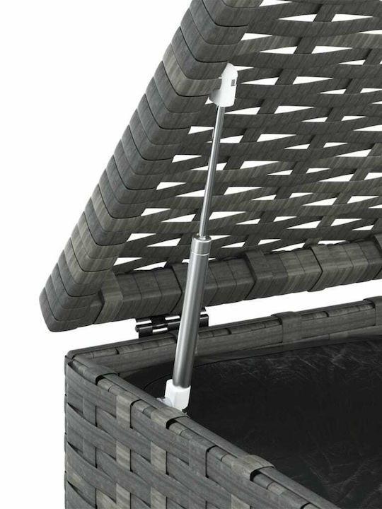 vidaXL Μπαούλο Αποθήκευσης Εξωτερικού Χώρου Rattan Γκρι Μ100xΠ49xΥ103.5εκ.