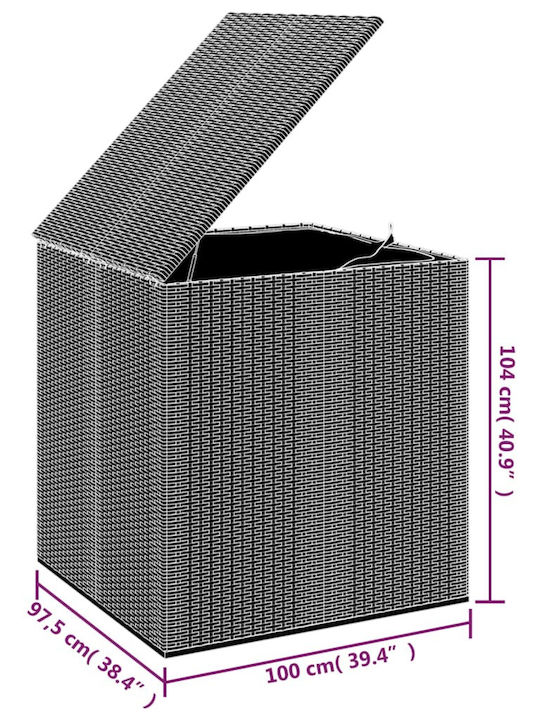 vidaXL Außenlagerbox Rattan Black L100xB97.5xH104cm