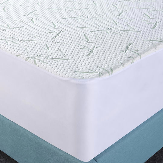 La Luna Protective Cover Double Waterproof with Skirt Bamboo White 150x200+30cm