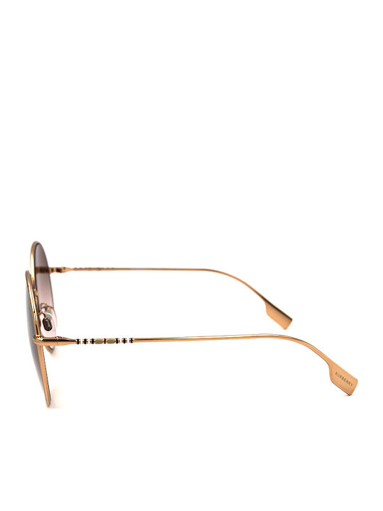 Burberry Pippa Unisex Sunglasses with Rose Gold Metallic Frame and Green Gradient Lens BE3132 133713