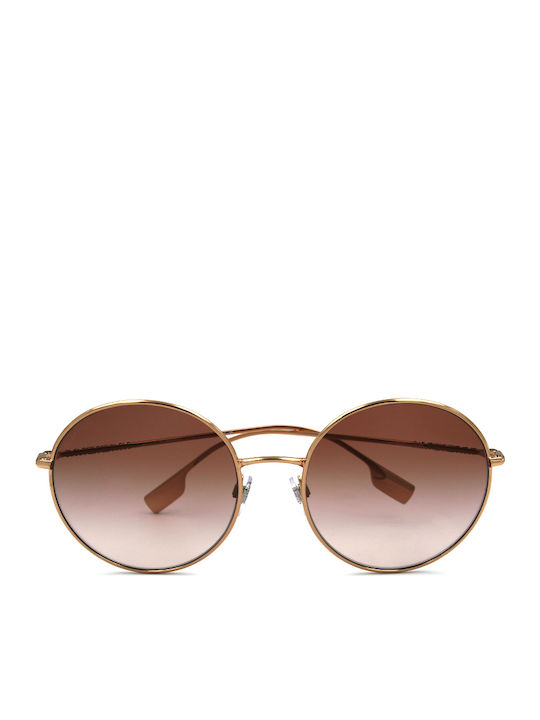 Burberry Pippa Unisex Sunglasses with Rose Gold Metallic Frame and Green Gradient Lens BE3132 133713
