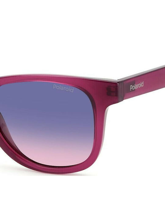 Polaroid Unisex Sunglasses with Purple Plastic Frame and Purple Gradient Polarized Lens PLD1016/S/NEW QHO/XW