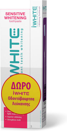 iWhite Sensitive Whitening Οδοντόκρεμα για Ευαίσθητα Δόντια & Λεύκανση & Οδοντόβουρτα Instant Whitening Toothbrush 75ml