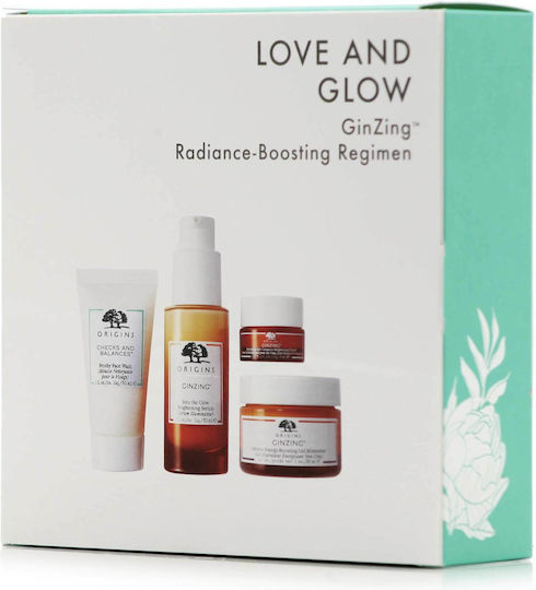 Origins Love and Glow GinZing Radiance-Checks & Balance Σετ Περιποίησης για Ενυδάτωση, Καθαρισμό Προσώπου & Λάμψη 4τμχ