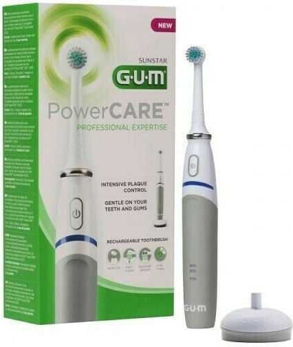 GUM Powercare Sensitive Professional Expertise 4200 & Capete de schimb Periuță de dinți electrică cu Temporizator și Senzor de Presiune Gri