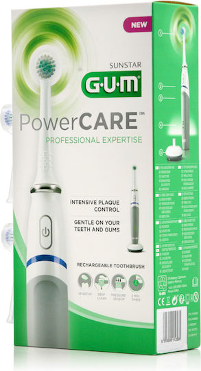 GUM Powercare Sensitive Professional Expertise 4200 & Capete de schimb Periuță de dinți electrică cu Temporizator și Senzor de Presiune Gri