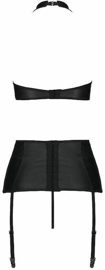 Passion Nancy Sexy Σετ Εσωρούχων με Ζαρτιέρες Black 3τμχ