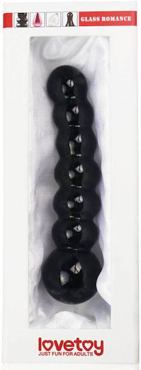 Lovetoy Glass Romance Beaded Anal Dildo Black