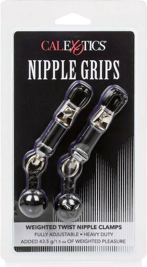 Calexotics Weighted Twist Nipple Clamps Σφιγκτήρες Θηλών Silver