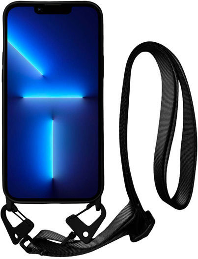 Vivid Strap Back Cover Σιλικόνης με Λουράκι Μαύρο (iPhone 13 Pro)