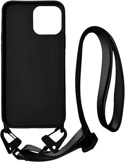 Vivid Strap Back Cover Σιλικόνης με Λουράκι Μαύρο (iPhone 13 Pro)