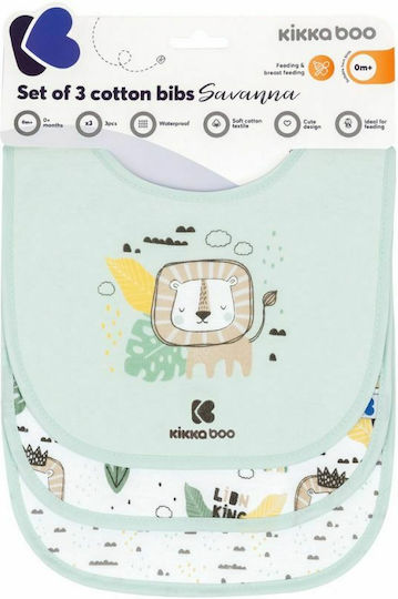 Kikka Boo Σαλιάρα Υφασμάτινη με Αυτοκόλλητο Savanna για 1 m+ 3τμχ