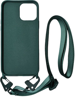 Vivid Strap Back Cover Σιλικόνης με Λουράκι Pine Green (iPhone 13)