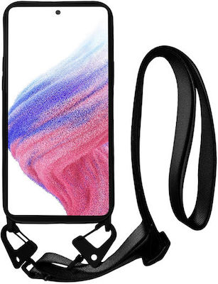 Vivid Strap Silicone Back Cover with Strap Black (Galaxy A53)