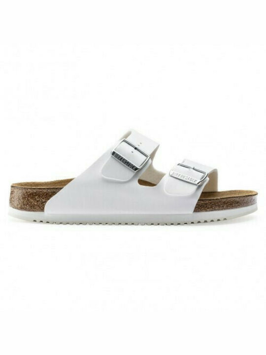 Birkenstock Arizona Birko-Flor Women's Flat Sandals Anatomic In White Colour