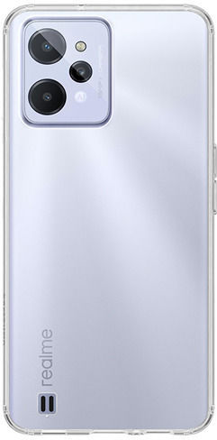 Vivid Umschlag Rückseite Silikon Set mit Glas Transparent (Realme C31)