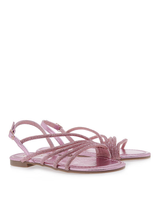 Exe Women's Sandals with Strass Lilac Metallic