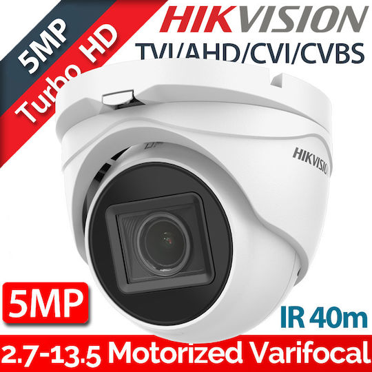 Hikvision DS-2CE79H0T-IT3ZF(C) CCTV Κάμερα Παρακολούθησης Full HD+ 5MP Αδιάβροχη με Φακό 2.7-13.5mm