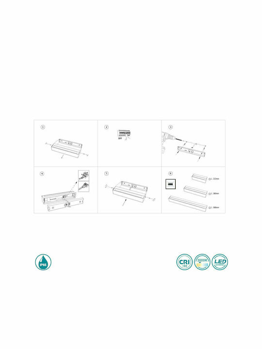 Faro Barcelona Doro Επιτοίχια Εξωτερική Πλαφονιέρα LED IP65 13W με Θερμό Λευκό Φως 22x4.8εκ.