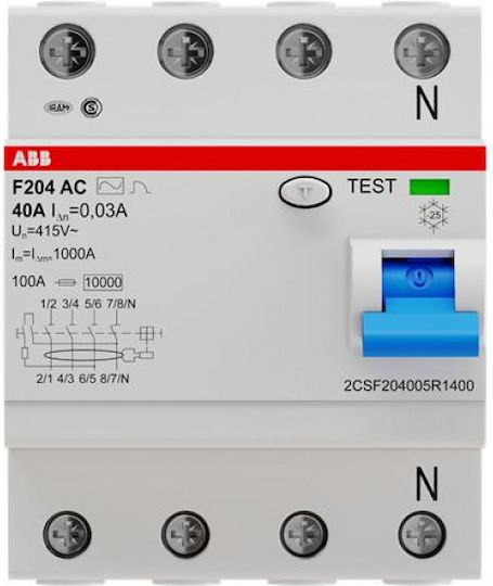 Abb Phasenrelais Leckage der Erde 80A Vierpolig mit Spannung 400V