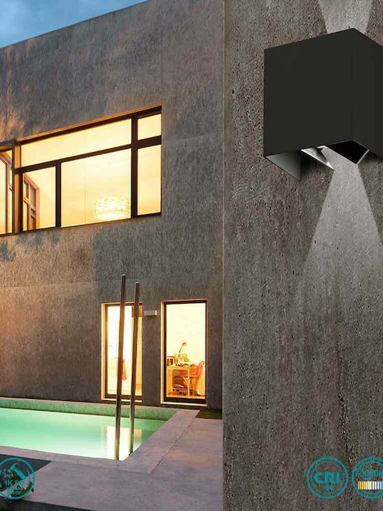 Faro Barcelona Olan Wall-Mounted Outdoor Ceiling Light LED IP65 6W with Warm White Light 14.5x10.5εκ.