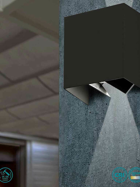Faro Barcelona Olan Wall-Mounted Outdoor Ceiling Light LED IP65 6W with Warm White Light 14.5x10.5εκ.