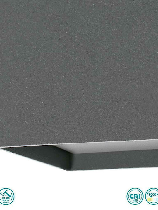 Faro Barcelona Olan Wall-Mounted Outdoor Ceiling Light LED IP65 6W with Warm White Light 14.5x10.5εκ.