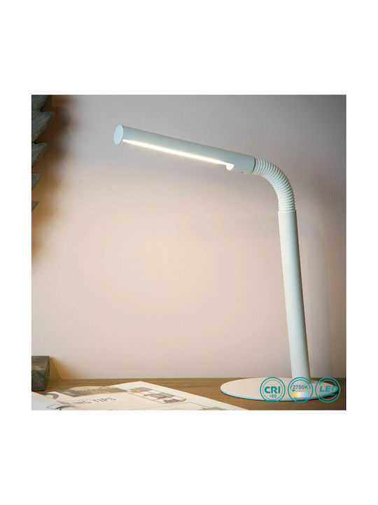 Lucide Lightning Gilly LED Φωτιστικό Γραφείου με Εύκαμπτο Βραχίονα σε Λευκό Χρώμα