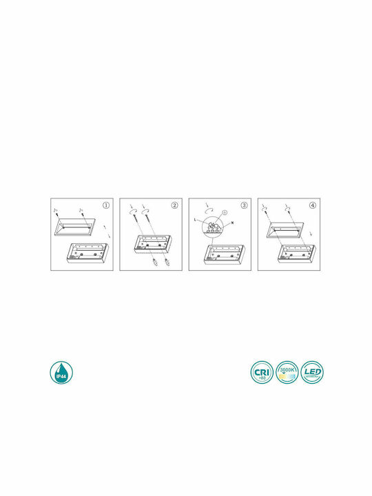 Faro Barcelona Path Wall-Mounted Outdoor Ceiling Light LED IP44 9W 10.5x20.2εκ.